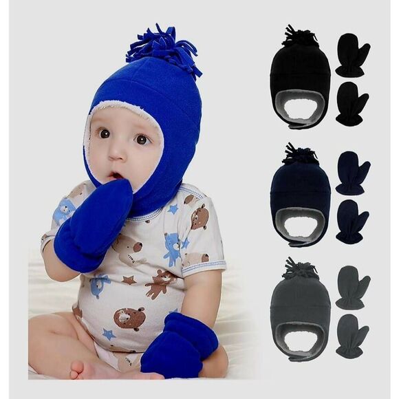 NWT BROOK + BAY KIDS HAT AND MITTENS SET - Picture 6 of 10